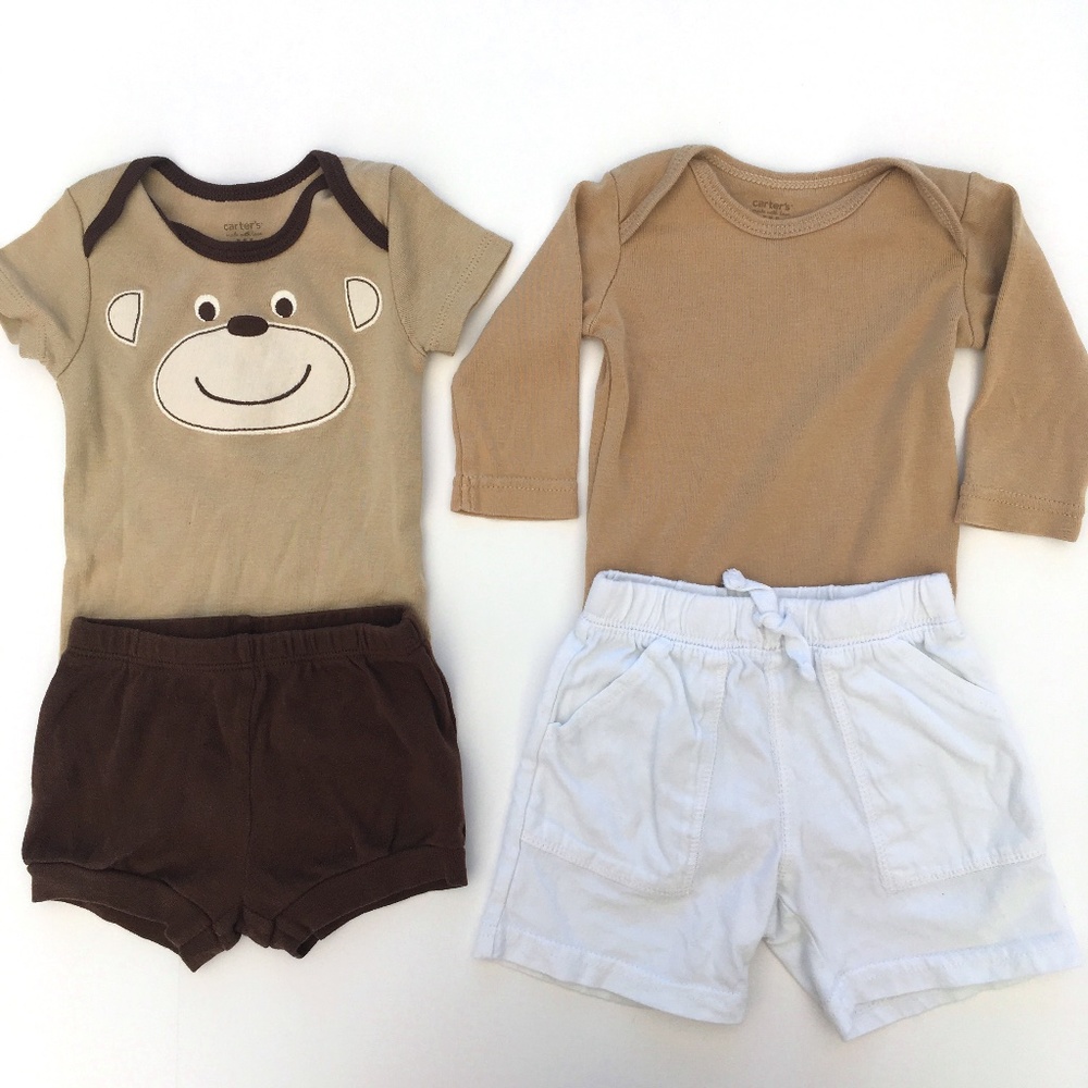 3 Month Neutral Colors 4 Pc Bundle 2 Outfits